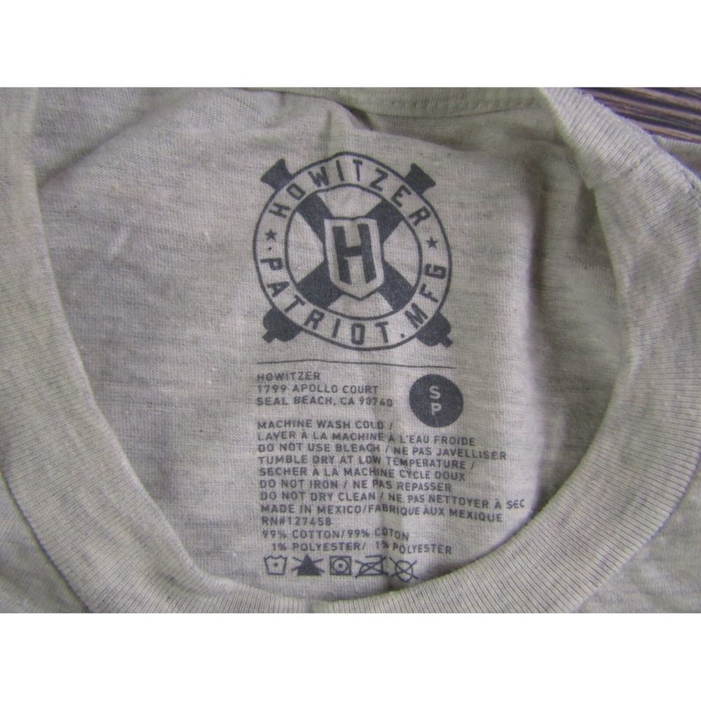 Howitzer Patriot Mens Small White T Shirt Military USA America We The People - Picture 2 of 6